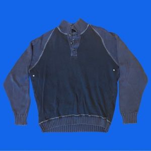 Tommy Bahama two tone navy blue sweater